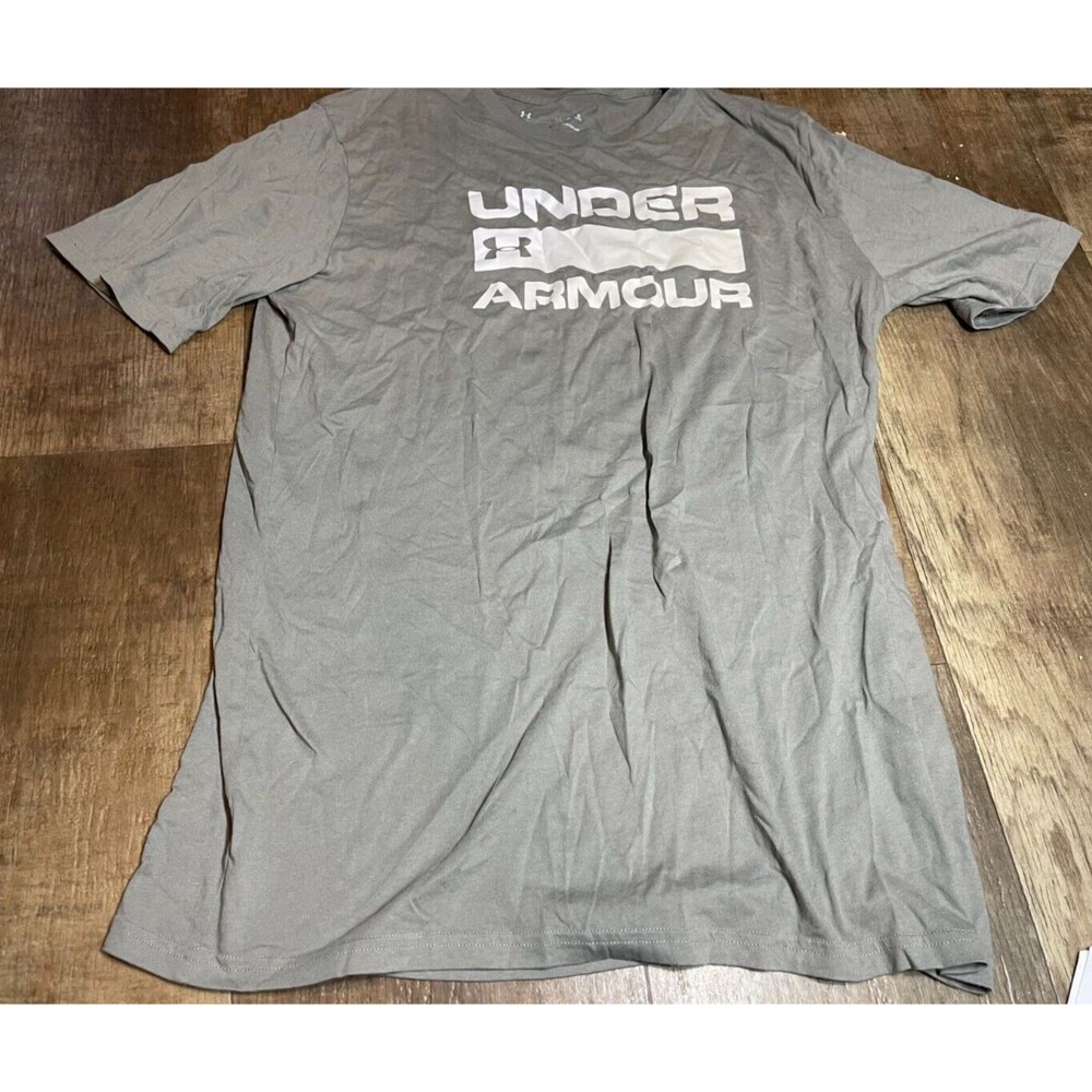 Under Armour Shirt Adult Mens Large L Gray Short Sleeve